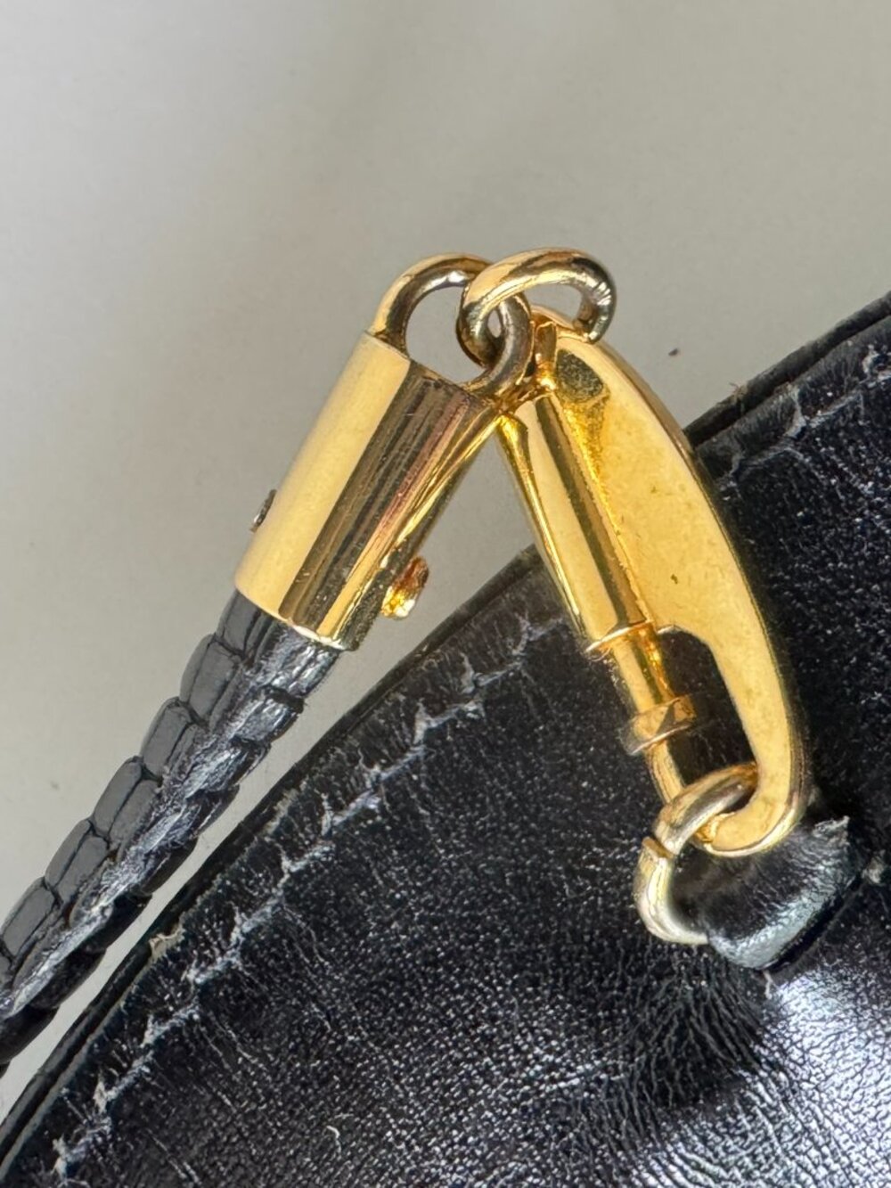 Vintage Black Evening Cross Body Bag or Clutch - Snake Print - Picture 7 of 11
